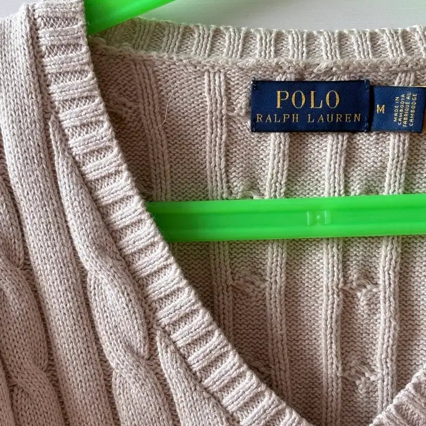 [BUNJANG] Polo Ralph Lauren Cable Knit Sweater / 폴로 랄프로렌 케이블 니트 아이보리 M