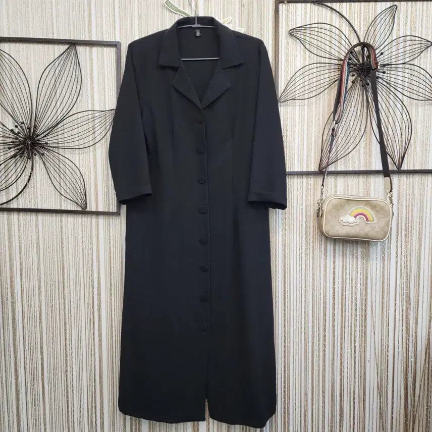 [SOLD OUT] 블랙 단추 포켓 7부소매 원피스/택배가능