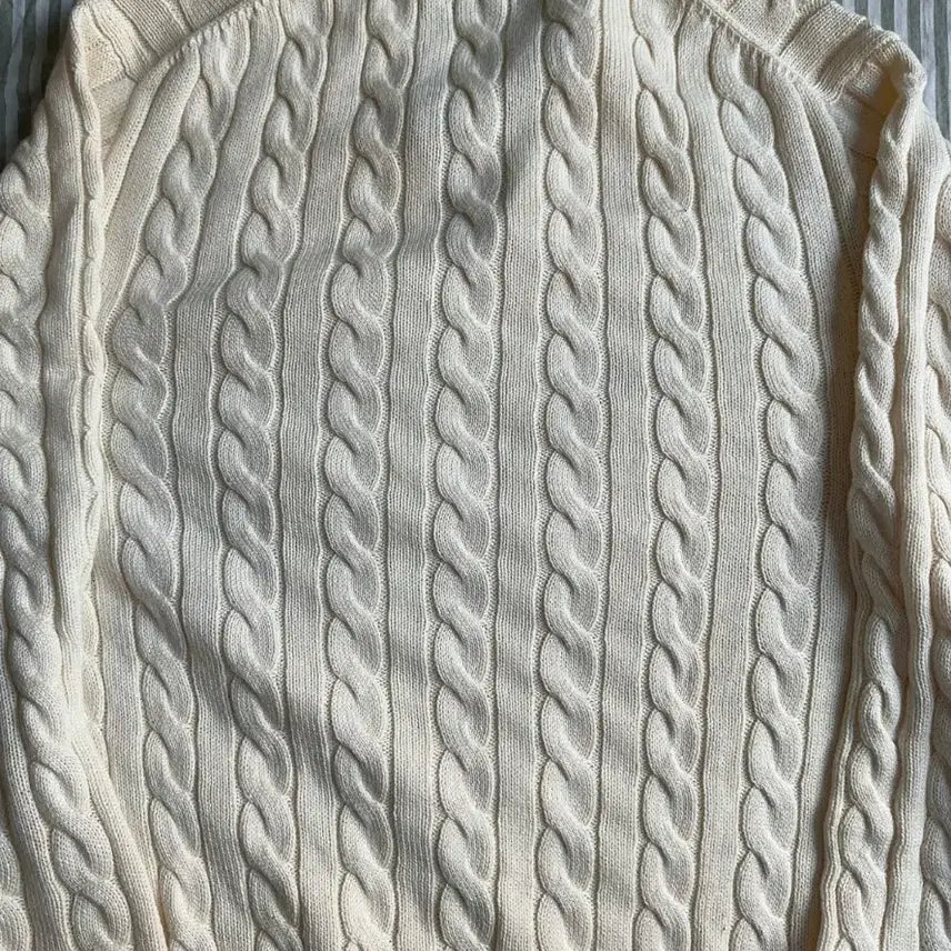 [BUNJANG] Polo Ralph Lauren White Cotton Knit Sweater / 폴로 랄프 로렌 화이트 코튼 니트