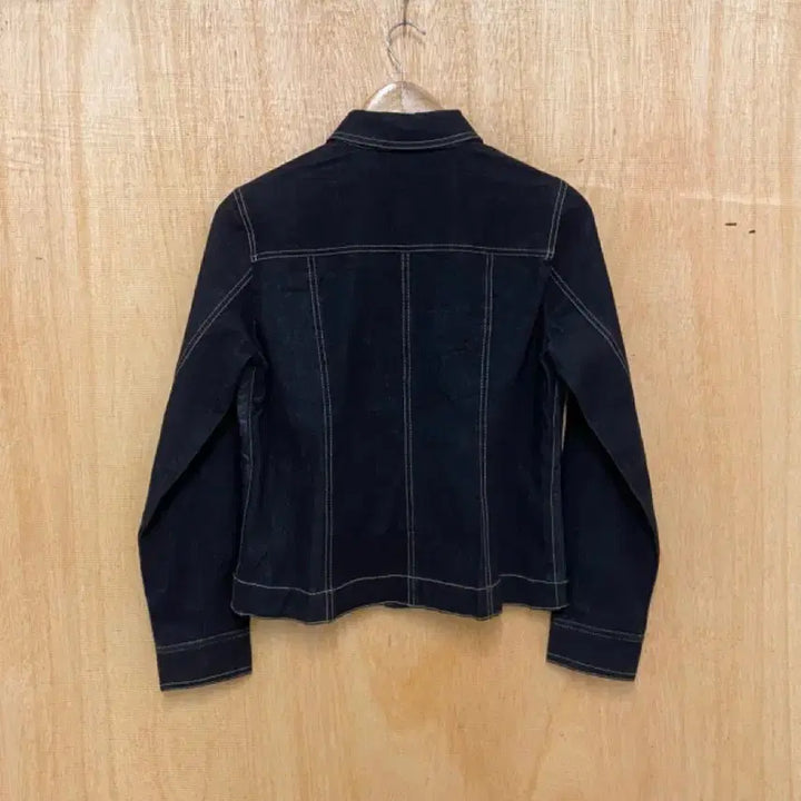 [BUNJANG] Vintage Japanese Real Leather Denim Trucker Jacket / 일본 빈티지 리얼레더 데님 트러커 자켓