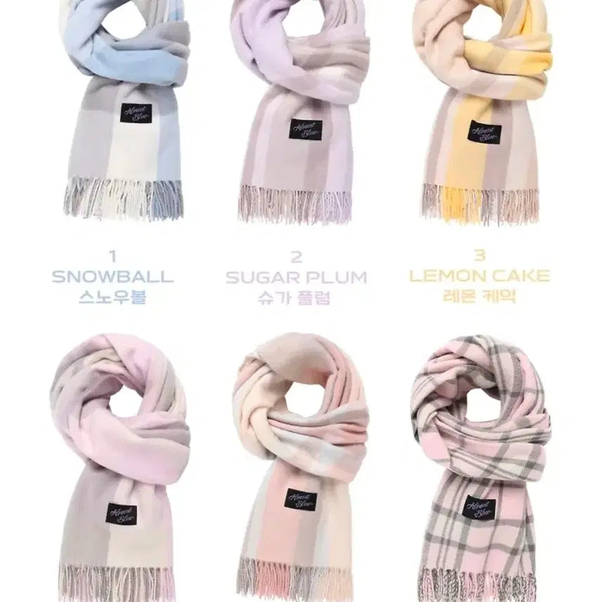 [BUNJANG] Almost Blue Cuddle Check Muffler / 얼모스트블루 커들체크머플러 핑크포그