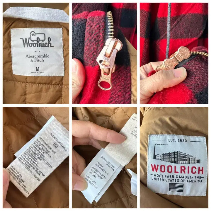 [BUNJANG] Woolrich x Abercrombie Check Wool Coat Red M / 울리치 x 아베크롬비 체크 울 코트 레드 M