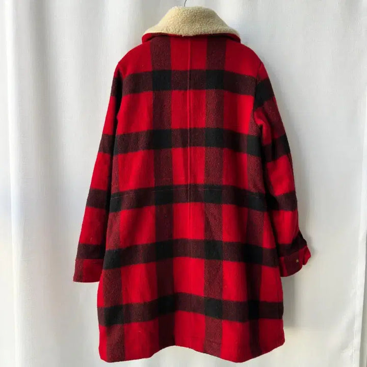 [BUNJANG] Woolrich x Abercrombie Check Wool Coat Red M / 울리치 x 아베크롬비 체크 울 코트 레드 M