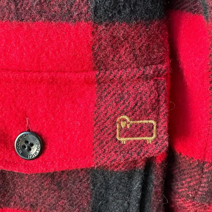 [BUNJANG] Woolrich x Abercrombie Check Wool Coat Red M / 울리치 x 아베크롬비 체크 울 코트 레드 M