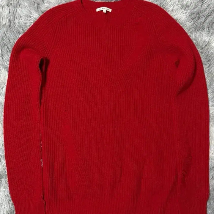[BUNJANG] Helmut Lang Distressed Red Knit Sweater XS / 헬무트 랭 레드 디스트레스드 니트 XS