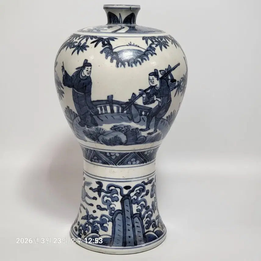 [BUNJANG] Chinese Celadon Blue and White Plum Vase / 중국도자기)청화 매병