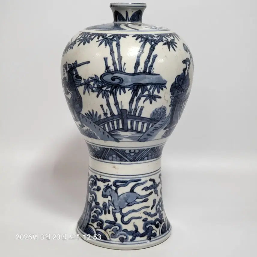 [BUNJANG] Chinese Celadon Blue and White Plum Vase / 중국도자기)청화 매병