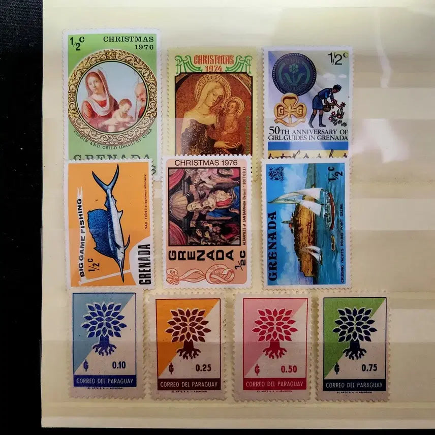 [BUNJANG] Granada &amp; Paraguay Used Stamps - 10 Types / 그라나다+파라과이 우표 사용제 10종
