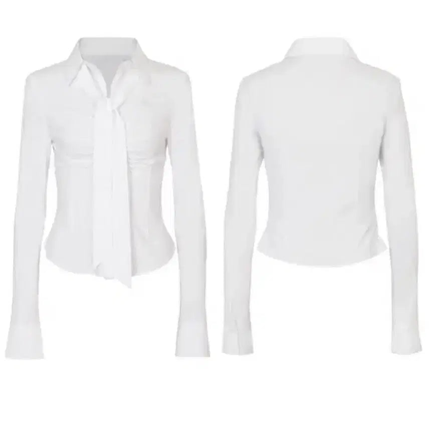 [BUNJANG] Pain or Pleasure Vivian Scarf Shirt White S / 페인오어플레져 비비안 스카프 셔츠 화이트 S