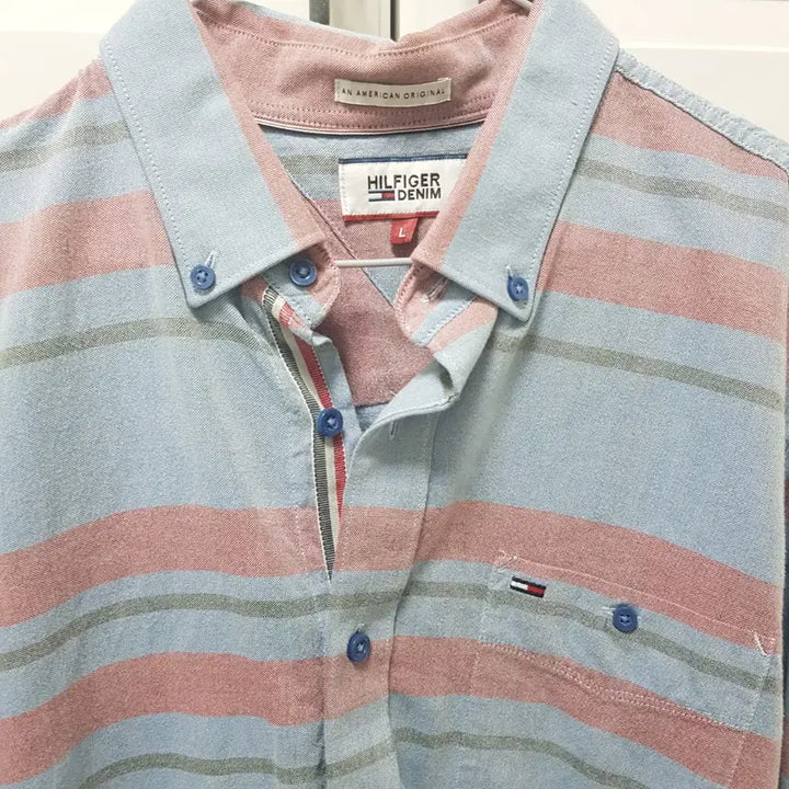 [BUNJANG] Tommy Hilfiger Striped Long Sleeve Shirt 100 / 타미힐피거 스트라이프 긴팔 셔츠 100