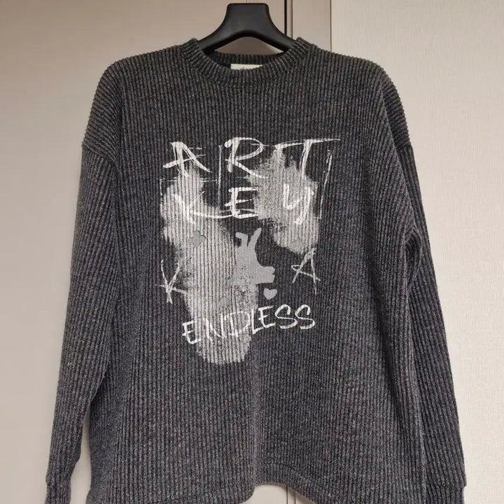 [BUNJANG] Ablie Charcoal Oversized Spring Knit Sweater / 에이블리 차콜 봄니트 오버핏 니트