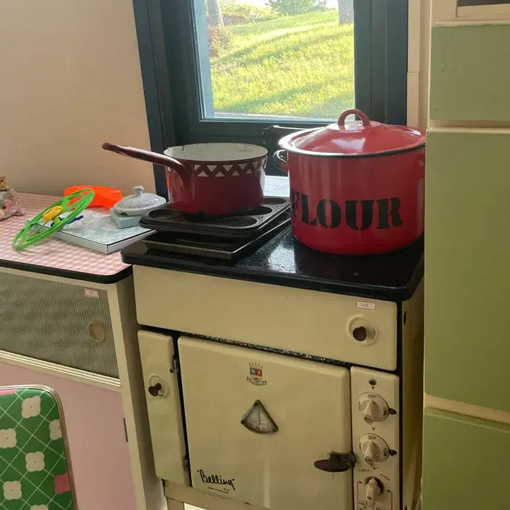 [BUNJANG] Vintage Oven with Enamel Pan and Oven Pans / 빈티지 오븐