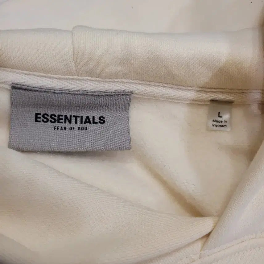 [BUNJANG] Essential Fleece Hoodie Ivory (Unisex) / 에센셜 기모 후드티 아이보리(남녀공용)