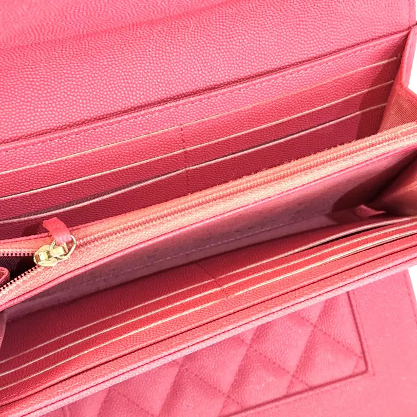 [BUNJANG] Chanel Mademoiselle Pink Snap Long Wallet / [신형] 샤넬 마드모아젤 핑크 똑딱이 장지갑