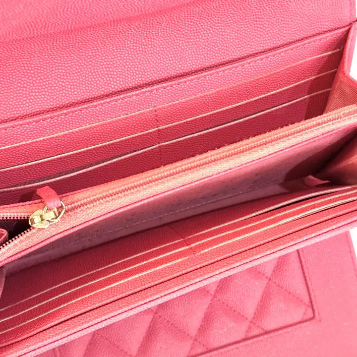 [BUNJANG] Chanel Mademoiselle Pink Snap Long Wallet / [신형] 샤넬 마드모아젤 핑크 똑딱이 장지갑