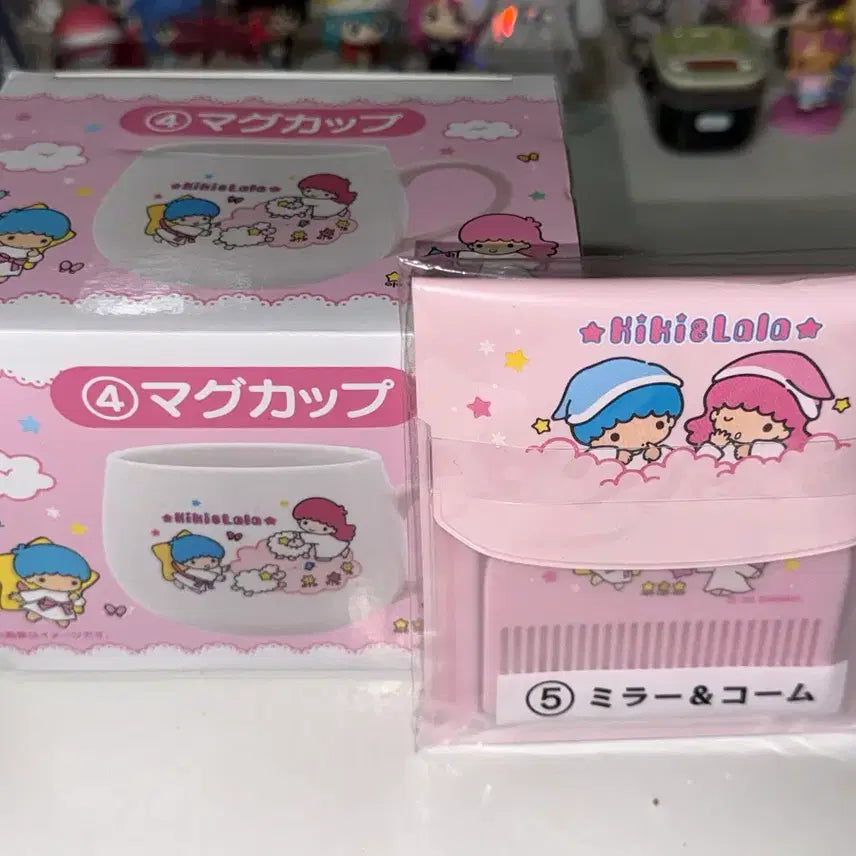[BUNJANG] Little Twin Stars Kiki &amp; Lala Mug &amp; Comb Set / 리틀트윈스타 키키라라 쿠지 머그컵 빗거울세트 일괄