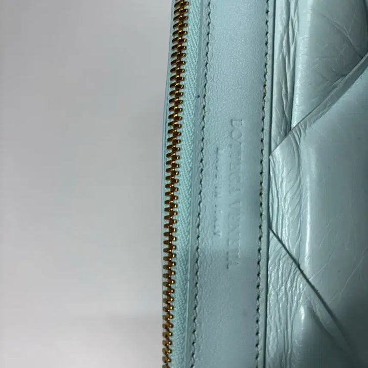 [BUNJANG] Leather Quilted Clutch Bag, Sky Blue / [정품] 가죽 퀼팅 클러치 백 하늘색