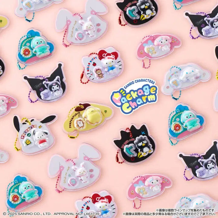 [BUNJANG] Sanrio Character Package Charm Key Holder Set / 산리오 패키지 챰 키홀더 마이멜로디 배드바츠마루 한교동 시나모롤 폼폼푸린