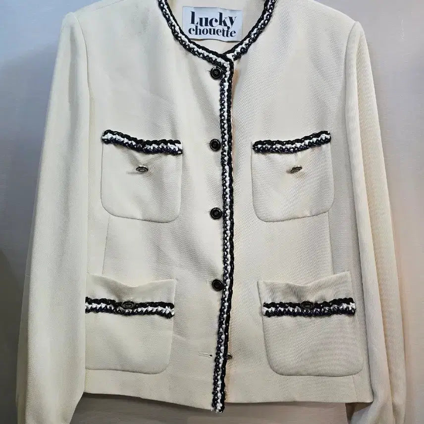 [BUNJANG] Lucky Chouette Ivory Tweed Jacket / 럭키슈에뜨 아이보리 트위드 자켓