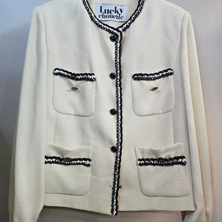 [BUNJANG] Lucky Chouette Ivory Tweed Jacket / 럭키슈에뜨 아이보리 트위드 자켓