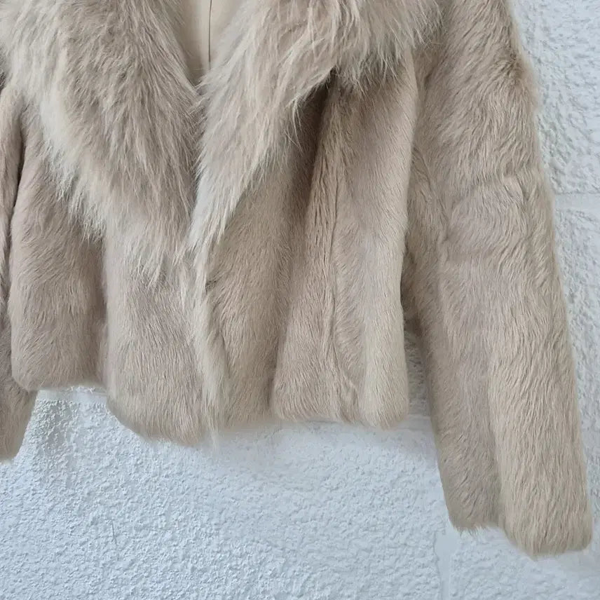 [BUNJANG] Fox Fur Mink Rabbit Rex Shearling Jacket / 폭스카라 밍크 토끼 렉스 양털 자켓