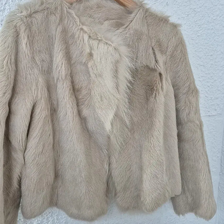 [BUNJANG] Fox Fur Mink Rabbit Rex Shearling Jacket / 폭스카라 밍크 토끼 렉스 양털 자켓