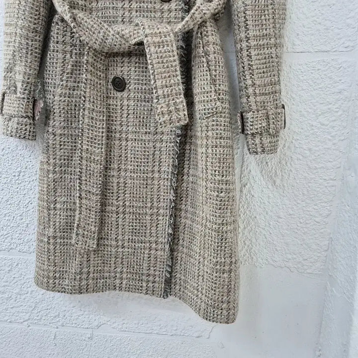 [BUNJANG] It MICHAA Check Pattern Belted Double Coat / 잇미샤 체크 패턴 벨트 더블 코트