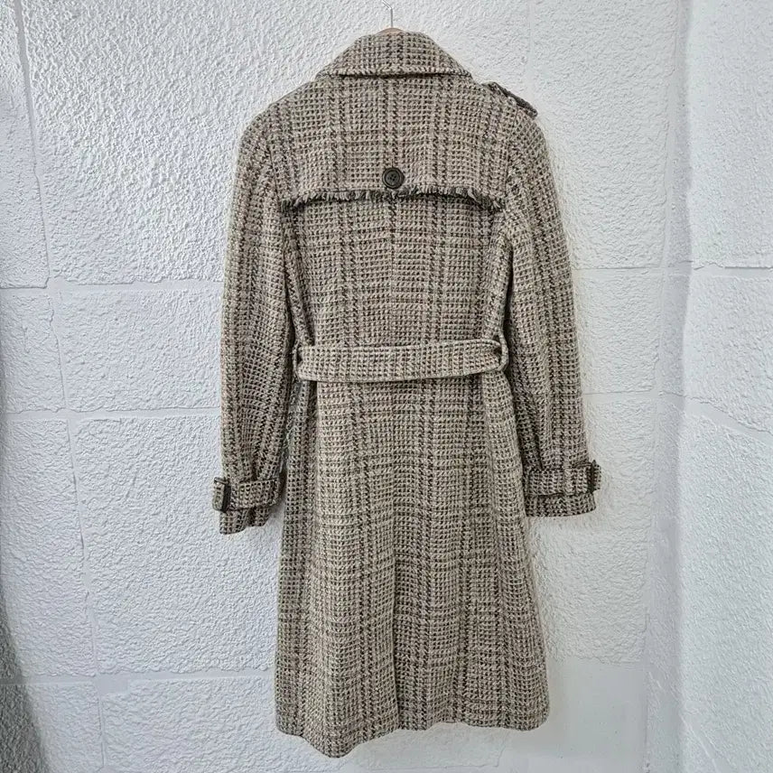 [BUNJANG] It MICHAA Check Pattern Belted Double Coat / 잇미샤 체크 패턴 벨트 더블 코트