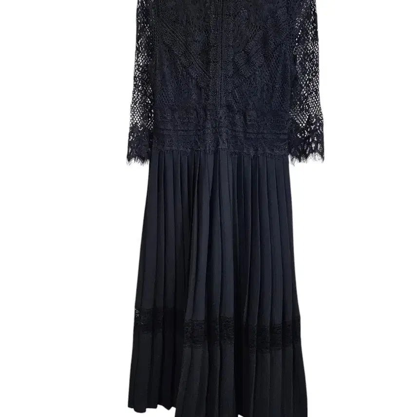 [BUNJANG] Zara Pleated Lace Contrast Dress XS / 미착용)자라 플리츠 레이스배색 원피스 XS