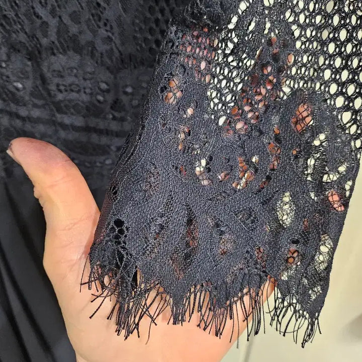 [BUNJANG] Zara Pleated Lace Contrast Dress XS / 미착용)자라 플리츠 레이스배색 원피스 XS