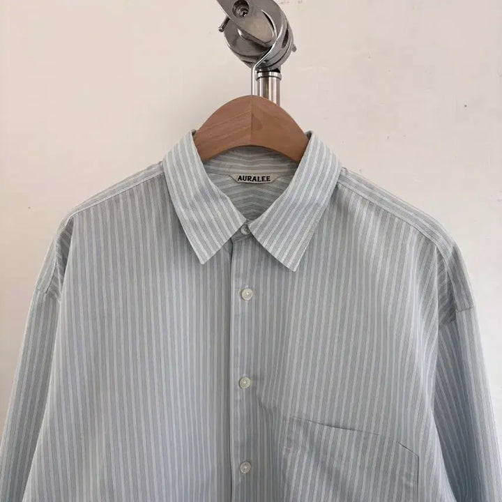 [BUNJANG] Auralee Stripe Overshirt / Auralee 오라리 스트라이프 오버 셔츠