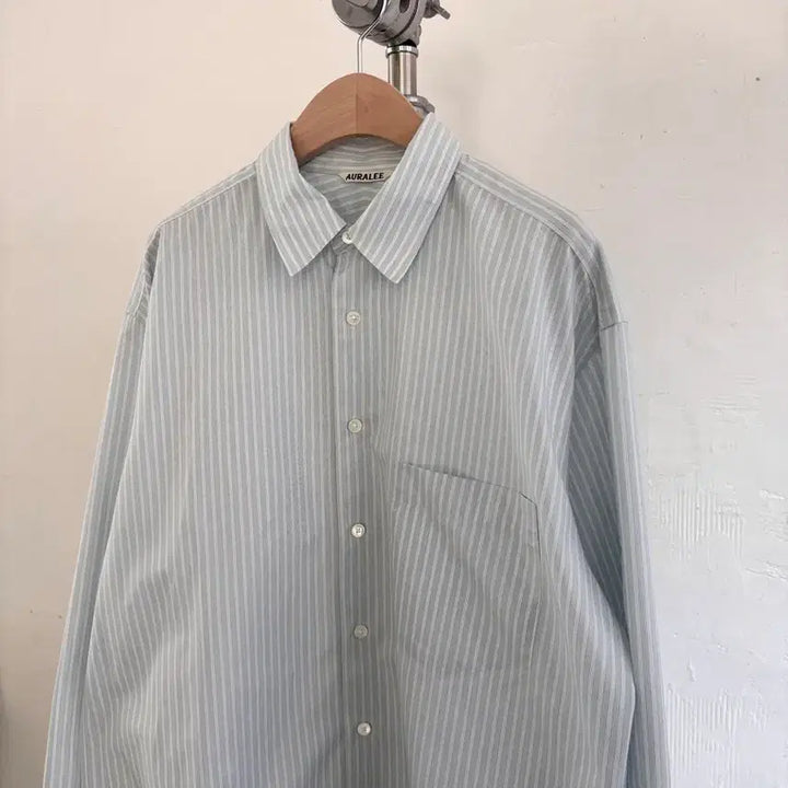 [BUNJANG] Auralee Stripe Overshirt / Auralee 오라리 스트라이프 오버 셔츠