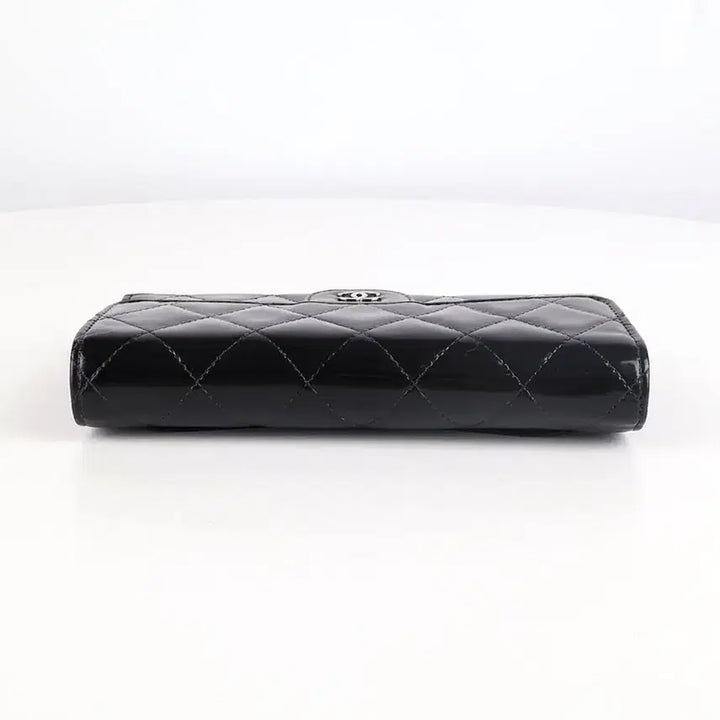 [BUNJANG] Chanel Classic Patent Flap Long Wallet Black Silver Hardware / [중고명품다올] 샤넬 클래식 페이던트 플랩 여성 장지갑 블랙은장 19번대