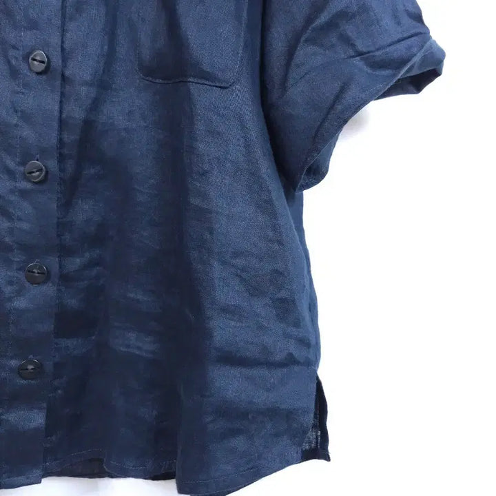 [BUNJANG] ZioZio Linen Short Sleeve Shirt Navy / 지오송지오 린넨 반팔 셔츠 남방 네이비 FREE