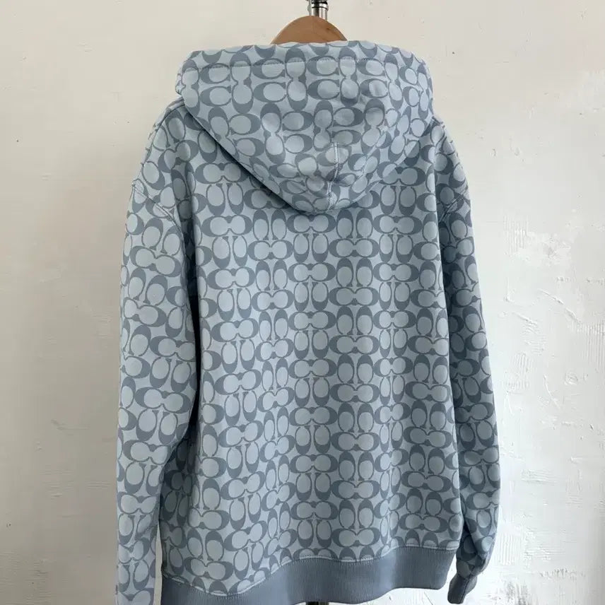[BUNJANG] Coach Signature Logo Blue Hoodie / Coach 코치 시그니처 로고 블루 후드티