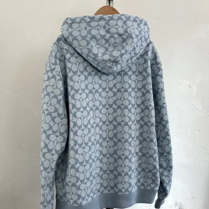 [BUNJANG] Coach Signature Logo Blue Hoodie / Coach 코치 시그니처 로고 블루 후드티