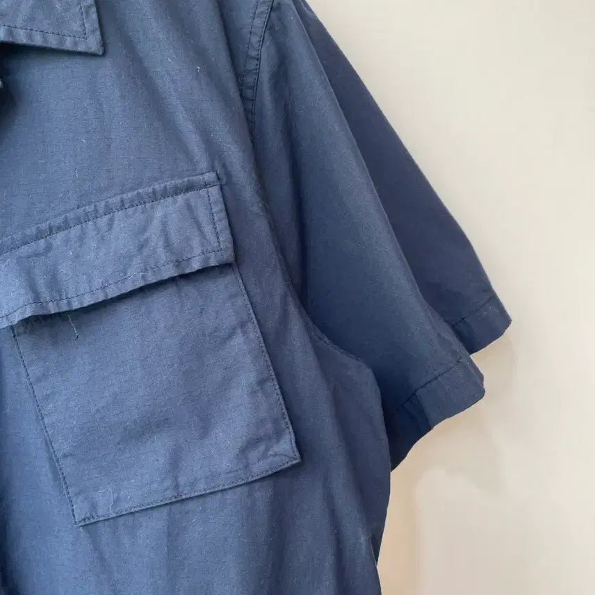 [BUNJANG] Covernat Pocket Short Sleeve Shirt Navy L / 커버낫 포켓 반팔셔츠 네이비 L