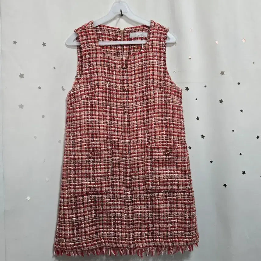 [BUNJANG] 8Seconds Tweed Mini Dress Red Check S / 에잇세컨즈 트위드 미니 원피스 레드 체크 S