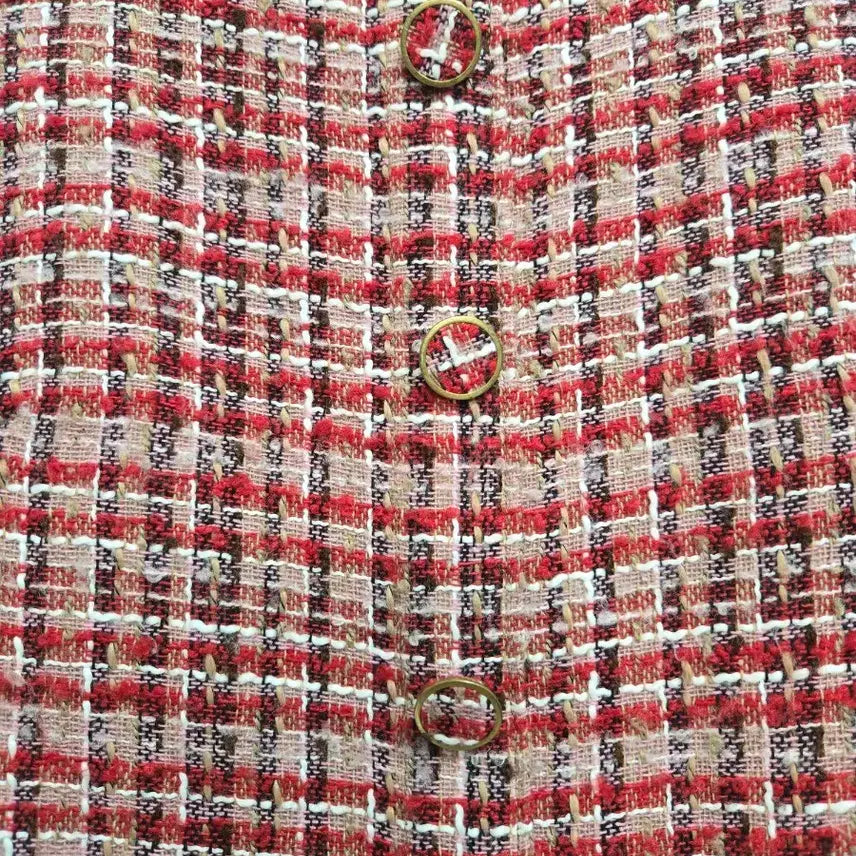 [BUNJANG] 8Seconds Tweed Mini Dress Red Check S / 에잇세컨즈 트위드 미니 원피스 레드 체크 S