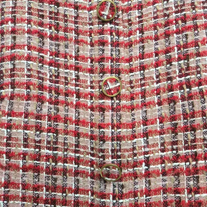 [BUNJANG] 8Seconds Tweed Mini Dress Red Check S / 에잇세컨즈 트위드 미니 원피스 레드 체크 S