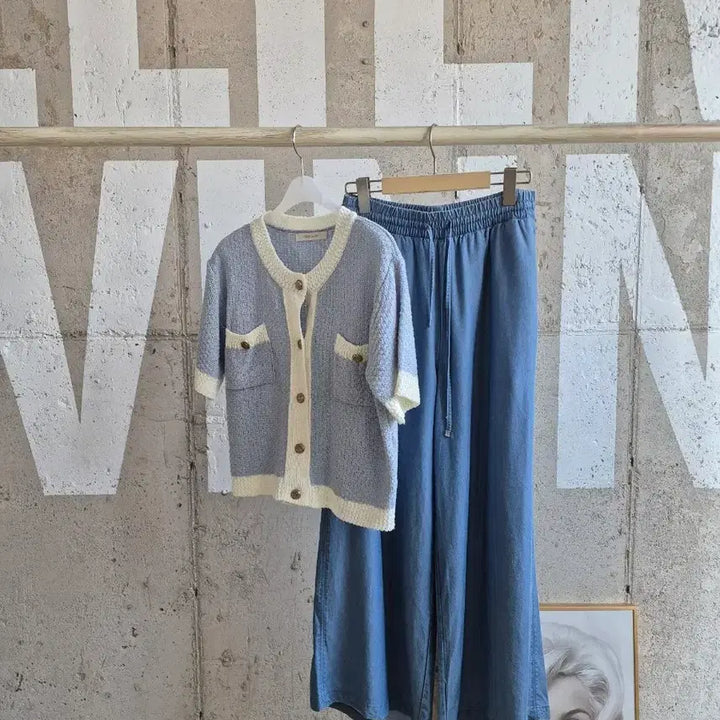 [BUNJANG] Tweed Short Sleeve Cardigan / 트위드 시원한느낌 반팔가디건 (SB8