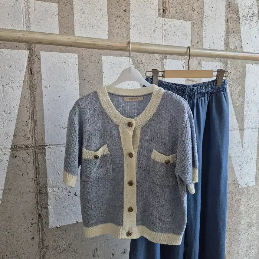 [BUNJANG] Tweed Short Sleeve Cardigan / 트위드 시원한느낌 반팔가디건 (SB8