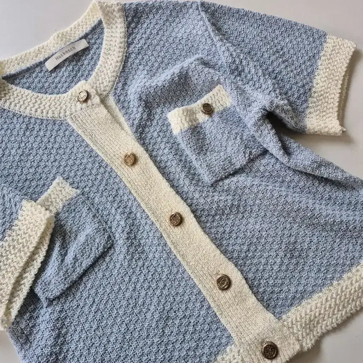 [BUNJANG] Tweed Short Sleeve Cardigan / 트위드 시원한느낌 반팔가디건 (SB8