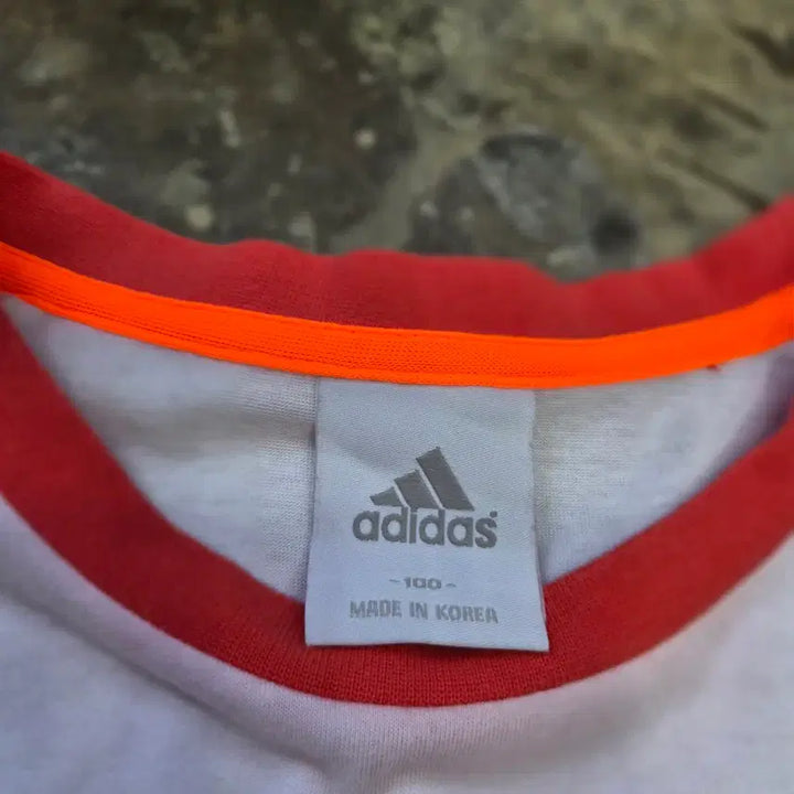 [BUNJANG] Adidas Raglan Long Sleeve T-Shirt (White/Orange) Unisex / 100) 아디다스 래글런 티셔츠 긴팔티 남여공용