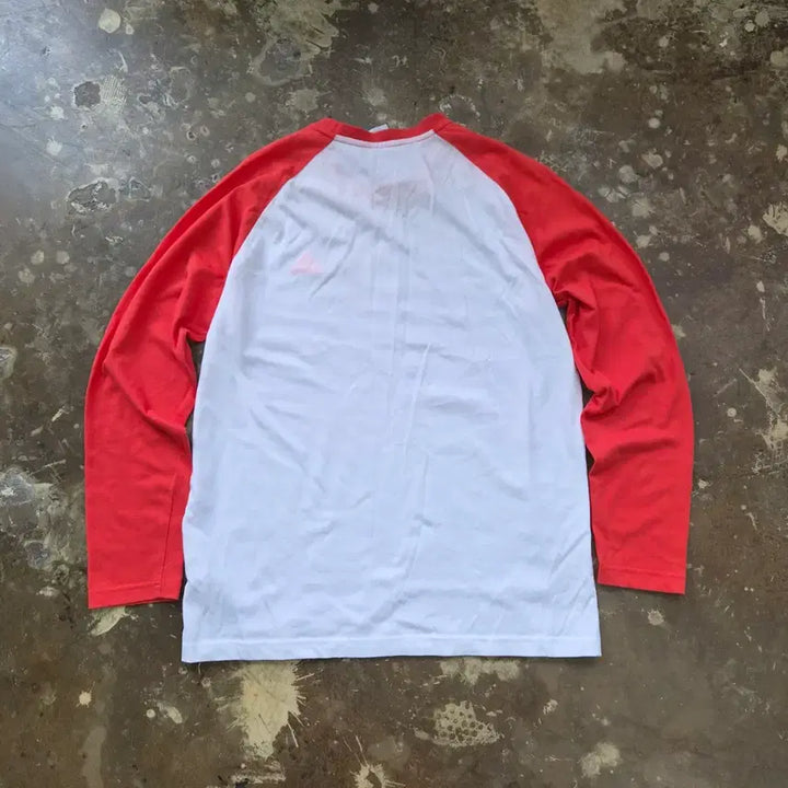 [BUNJANG] Adidas Raglan Long Sleeve T-Shirt (White/Orange) Unisex / 100) 아디다스 래글런 티셔츠 긴팔티 남여공용