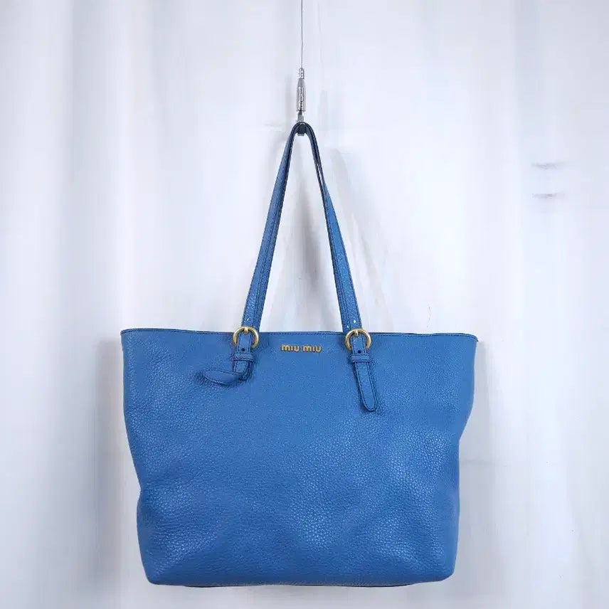 [BUNJANG] Miu Miu Blue Leather Tote Bag / 미우미우 블루 레더 토트백