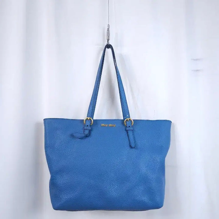 [BUNJANG] Miu Miu Blue Leather Tote Bag / 미우미우 블루 레더 토트백