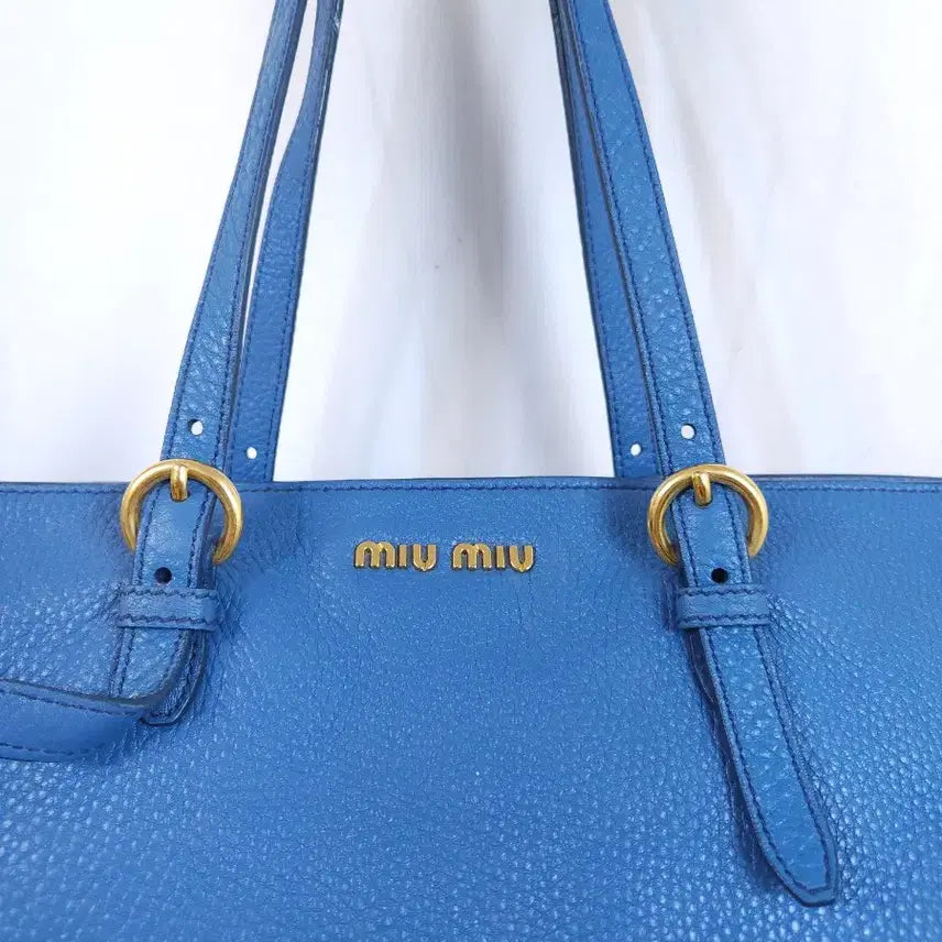 [BUNJANG] Miu Miu Blue Leather Tote Bag / 미우미우 블루 레더 토트백