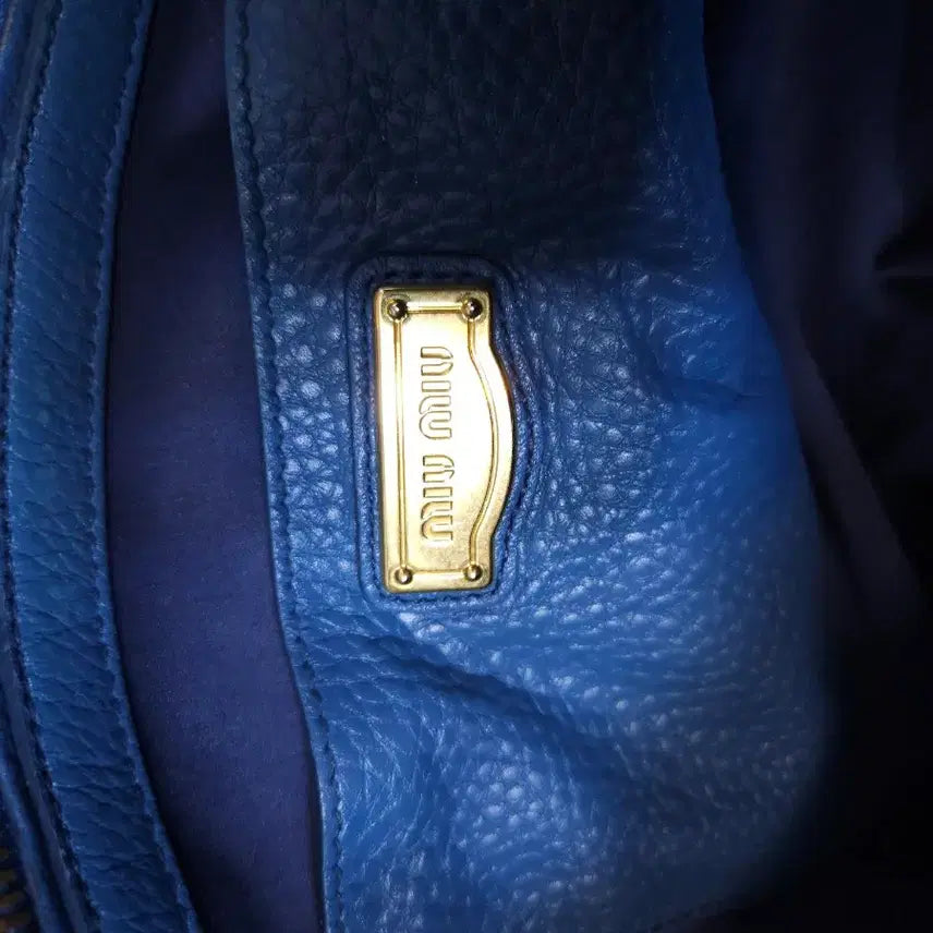 [BUNJANG] Miu Miu Blue Leather Tote Bag / 미우미우 블루 레더 토트백