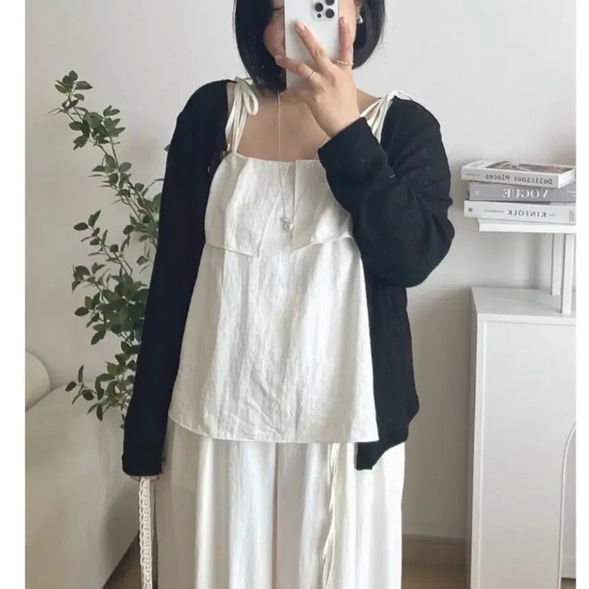 [BUNJANG] Unworn Ivory Tank Top Blouse (Size 66-77) / 새상품 나시블라우스(66-77)